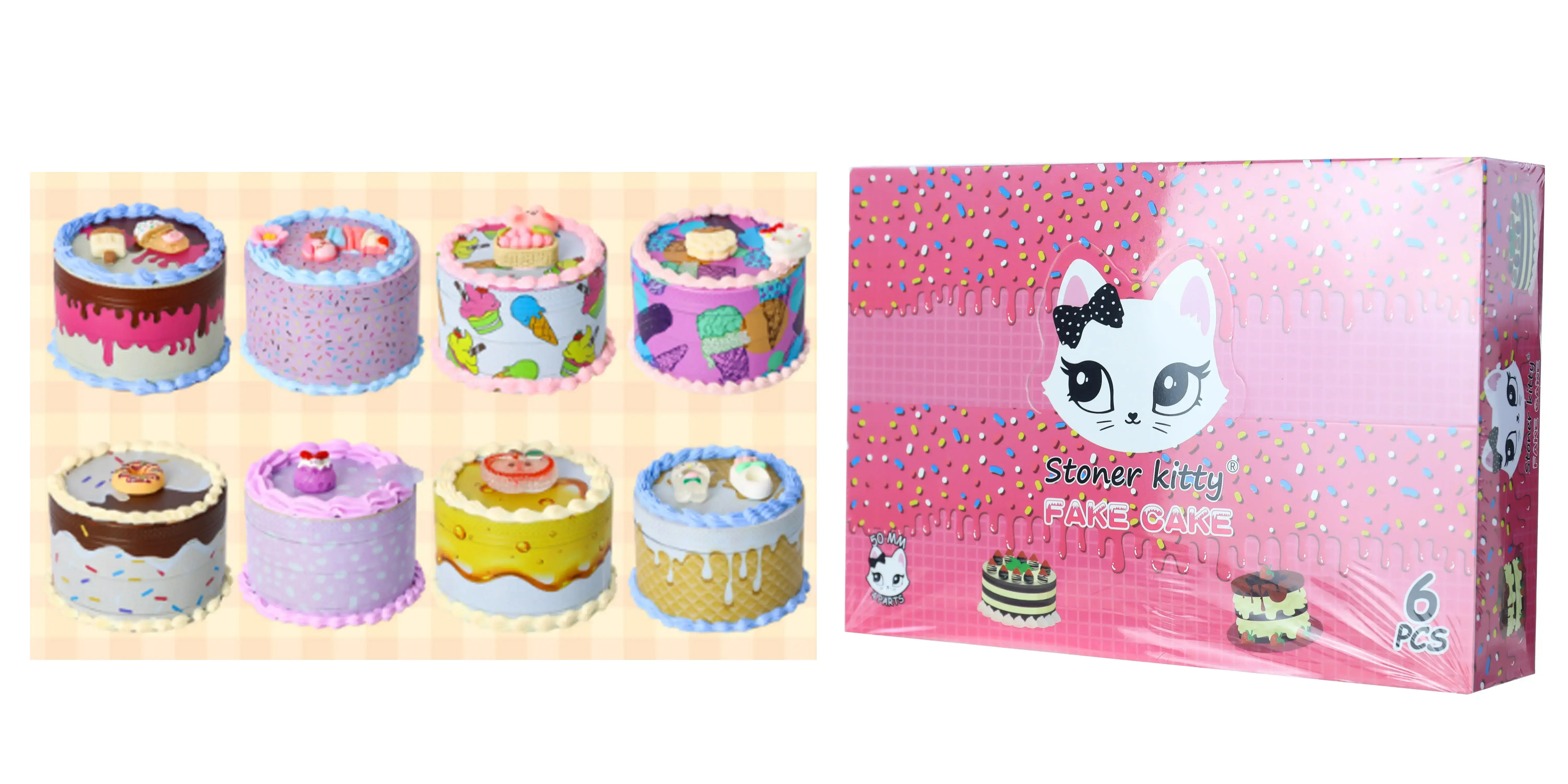 [T-1377-03] Clover Grinder Zinc Alloy  4 Part 6PC Display (GX-2383 40*35MM)