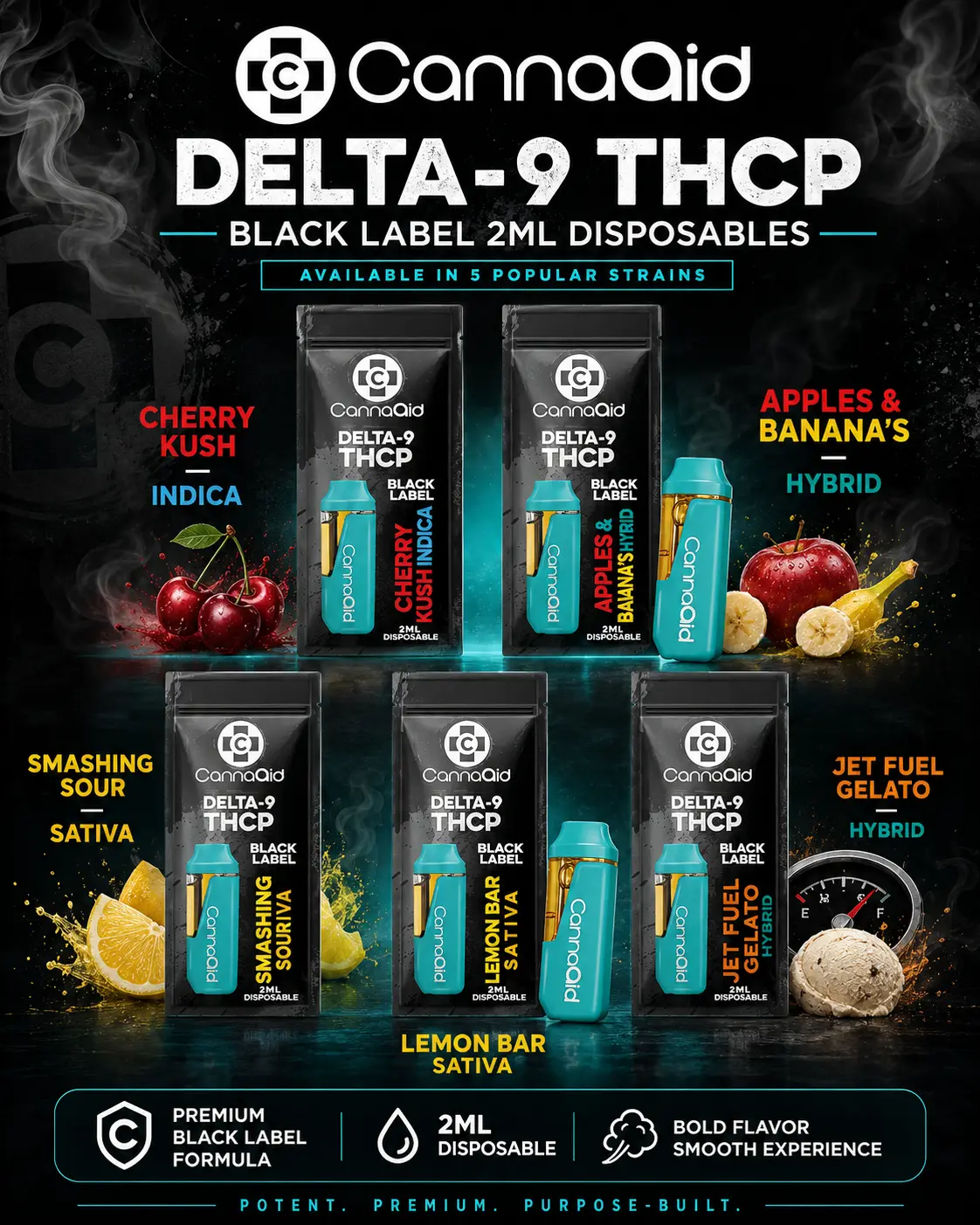 [A-0012-03] CannaAid Disposable 2G Black Label (Cherry Kush (Indica))