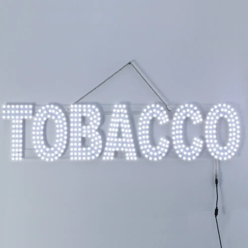 WINDOW SIGN 9X38" WHITE TOBACCO