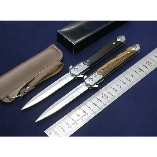 [Q-1711] DEFENSE KNIFE WITH ROPE CUTTER ON THE BOTTOM AND MULTI DESIGNS