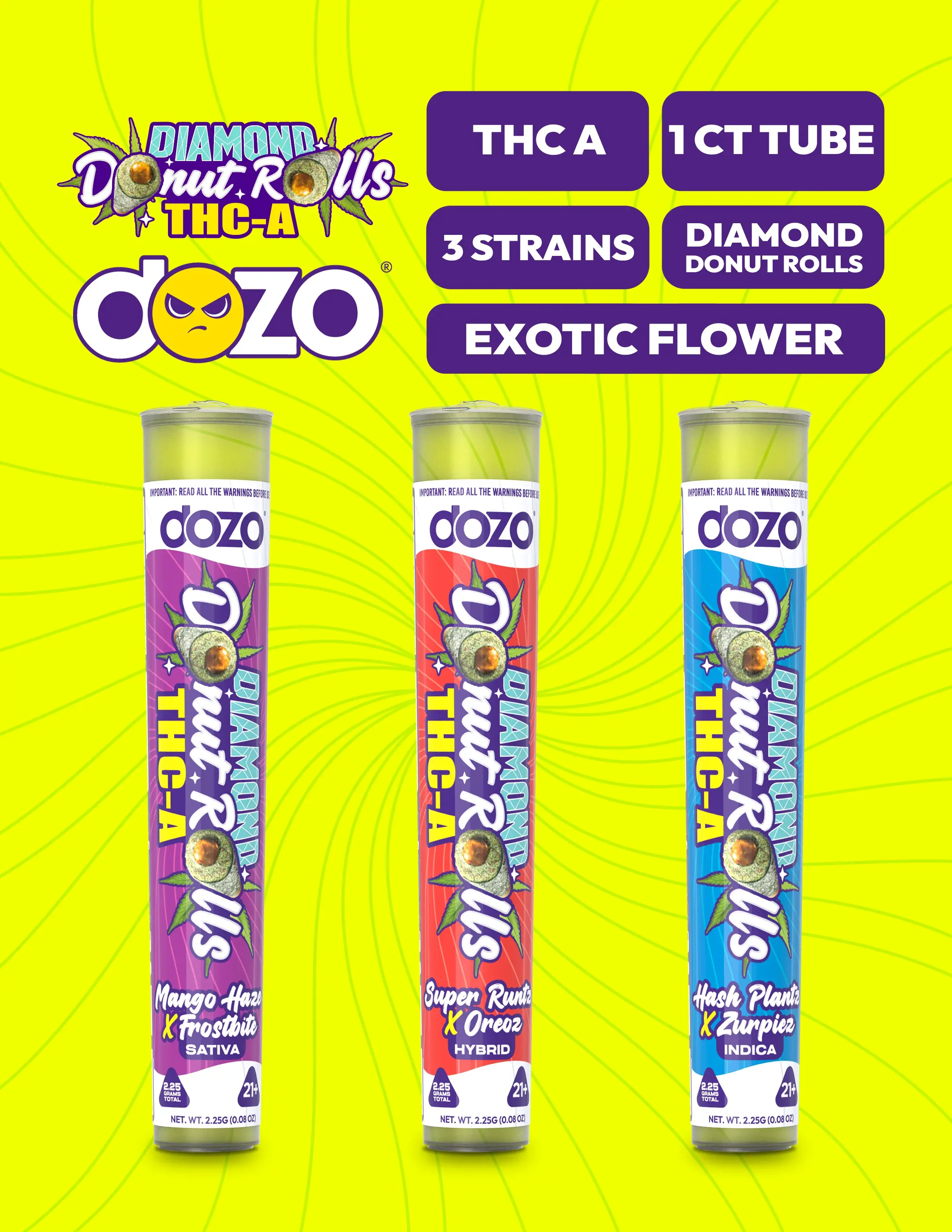DOZO - THC-A Diamond Donut Rolls Single 20CT