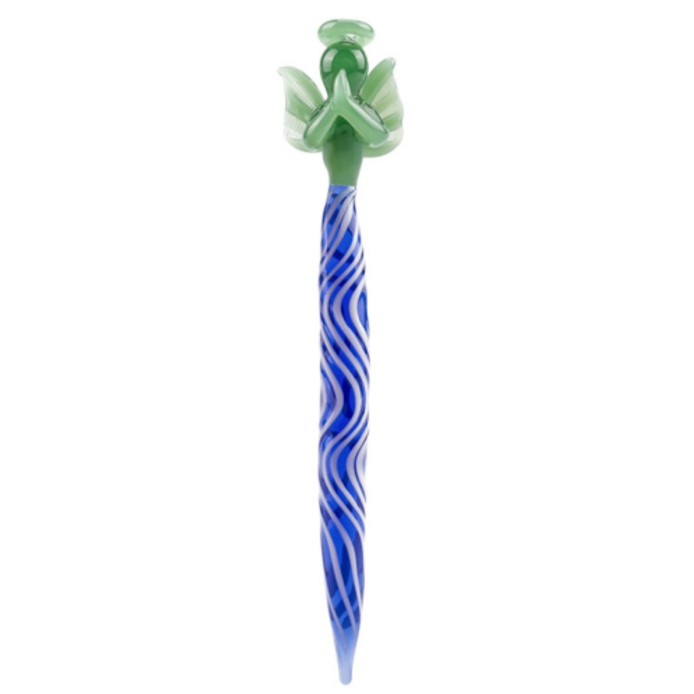 [Q-2214] GLASS NECTAR COLLECTOR WITH GLYCERIN IN MIDDLE MULTI COLOR
