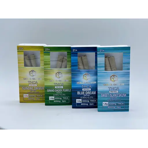 GOLD SILVER THC-A PRE-ROLL 2IN1 1.8G