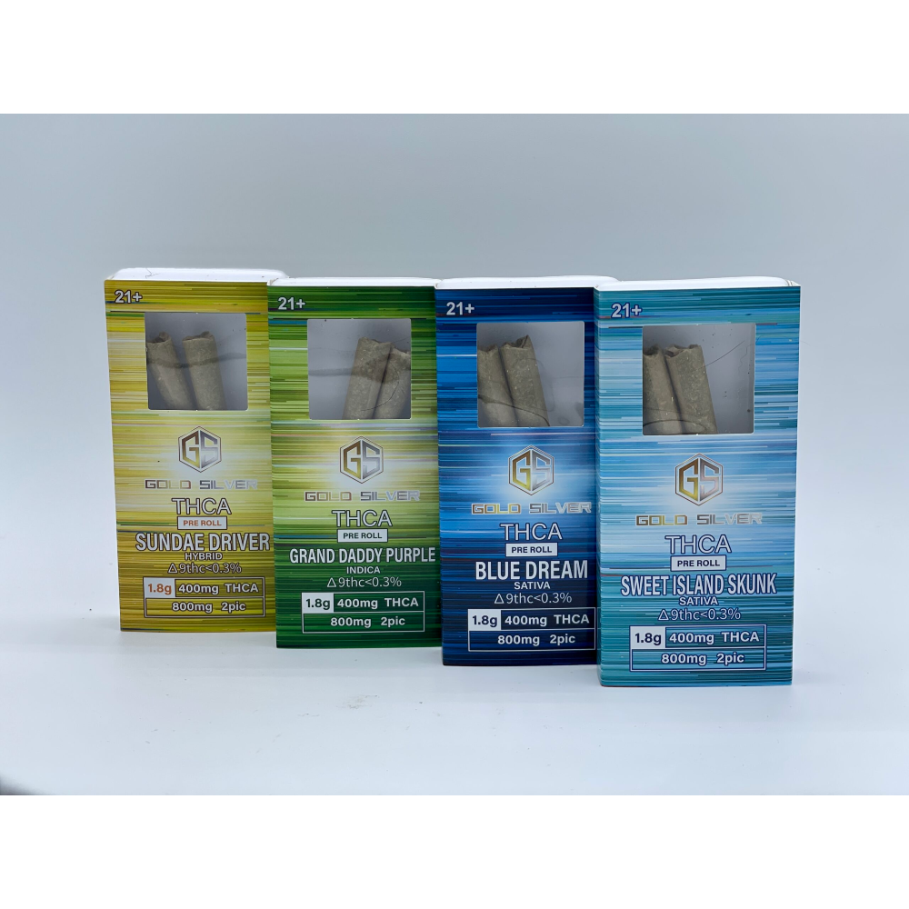 GOLD SILVER THC-A PRE-ROLL 2IN1 1.8G