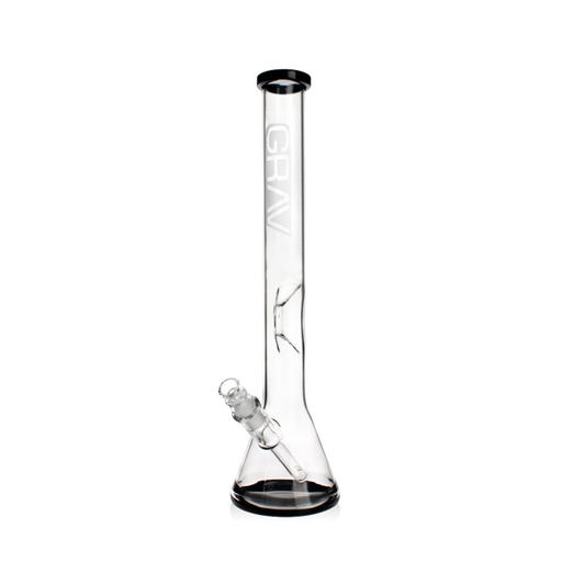 [Q-4462] GRAV WATER PIPE 16" BLACK ACCENT BEAKER BASE