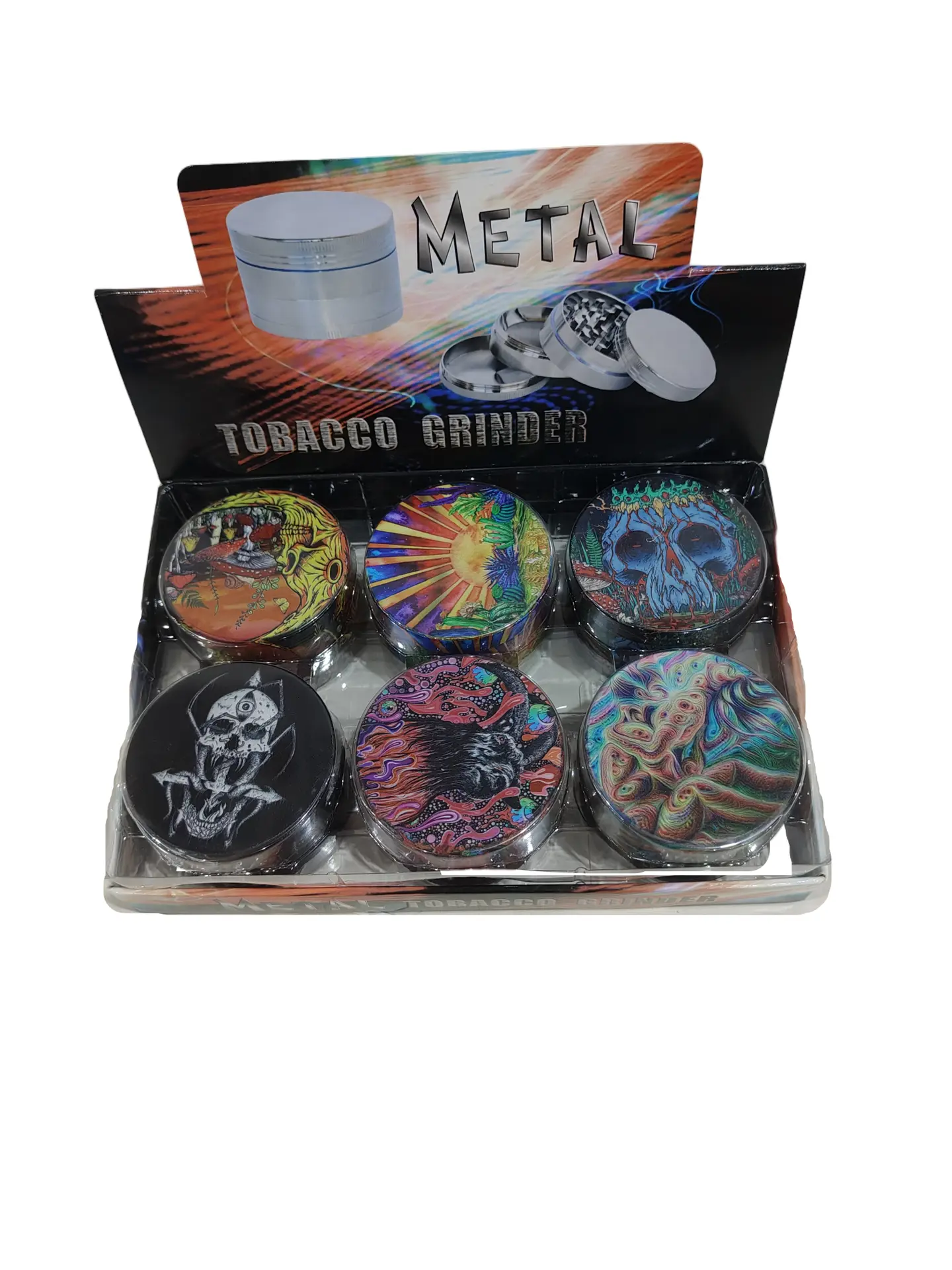 [Q-4943] Grinder Zinc 63MM Full Print Mix 6PK