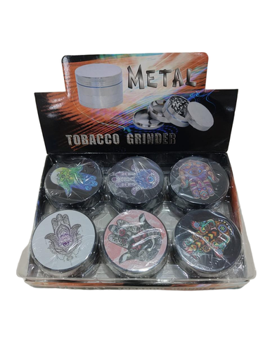 [Q-4941] Grinder Zinc 63MM Print on Lid Hand 6PK