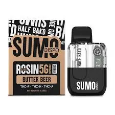 Half Bak’d -SUMO Live Rosin Disposable 5G THC-P, THCH, and THCA 5pk Box