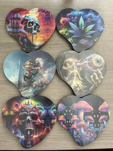 [T-1549] Heart Tray with Lid And 3D Display of 12PK