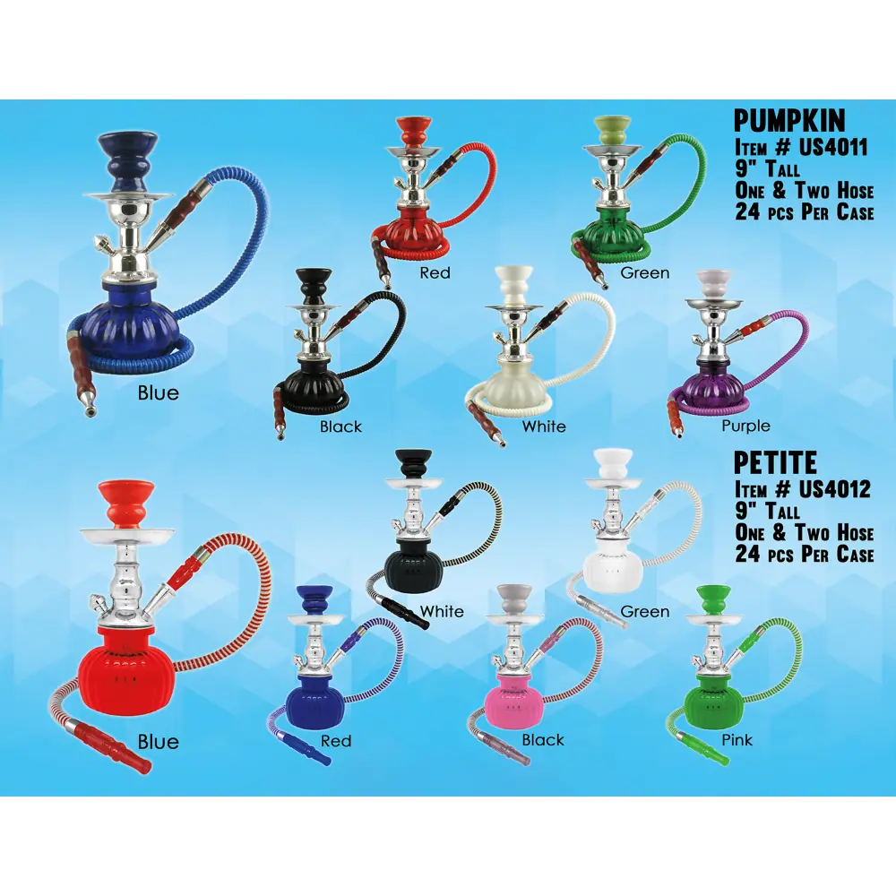 [Q-2577] HOOKAH 9" PUMPKIN 1 HOSE PREMIUM BOX