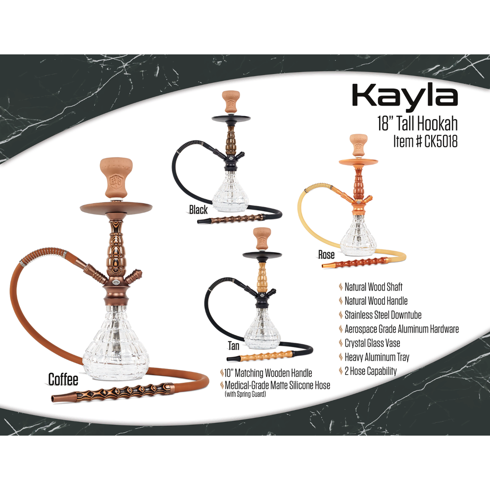 [Q-2583] HOOKAH B.Y.O. 18" KAYLA CLICK TECHNOLOGY 1 HOSE