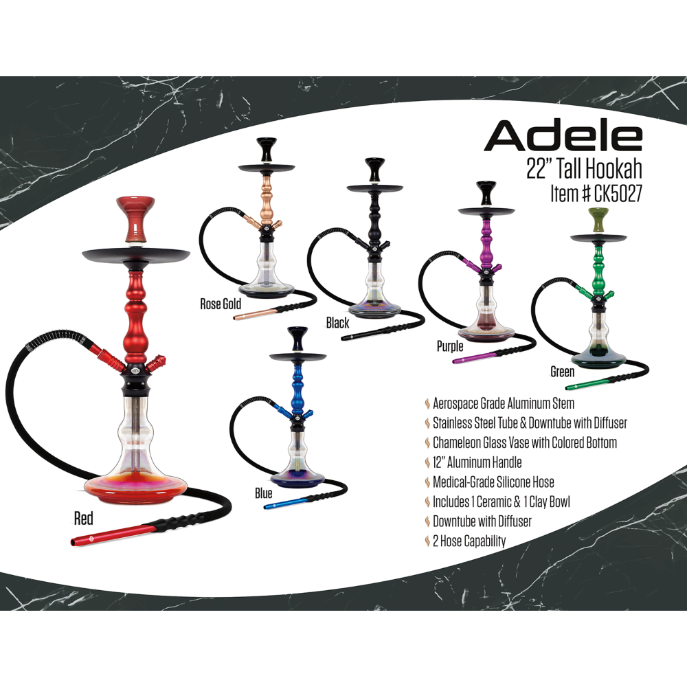 [Q-2588] HOOKAH B.Y.O. 22" ADELE CLICK TECHNOLOGY 1 HOSE