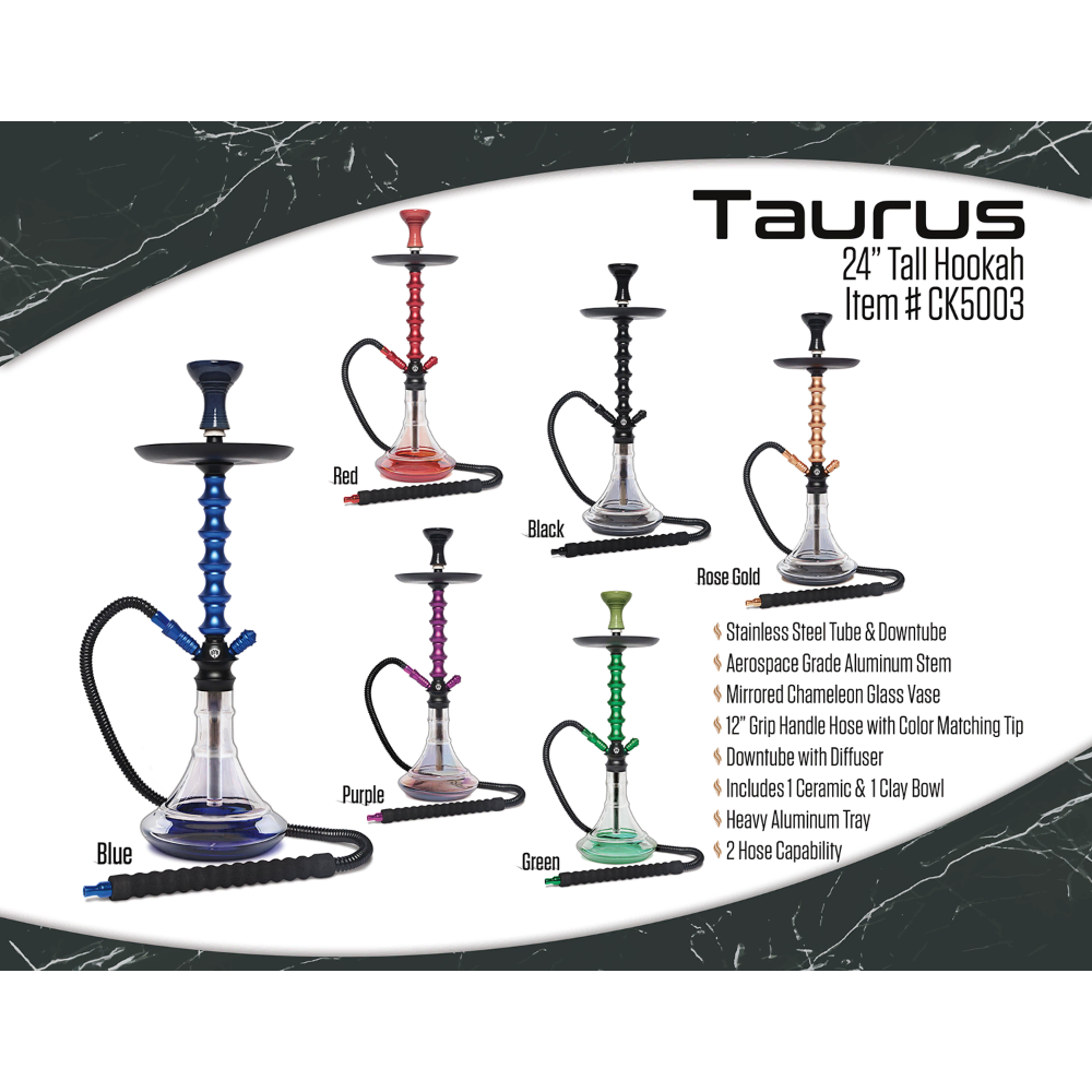 [Q-2590] HOOKAH B.Y.O. 24" TAURUS CLICK TECHNOLOGY 1 HOSE