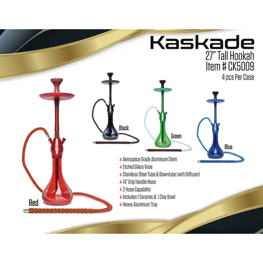 [Q-2593] HOOKAH B.Y.O. 27" KASKADE CLICK TECHNOLOGY 1 HOSE
