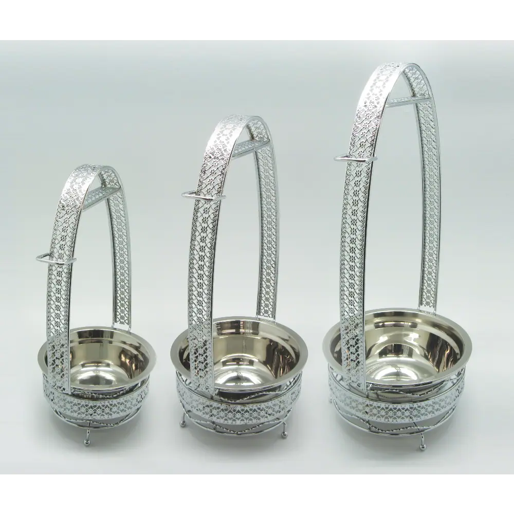 [Q-2612] HOOKAH FANCY 3 SET COAL TRAY WITH HANDLE, 12", 14", & 16"