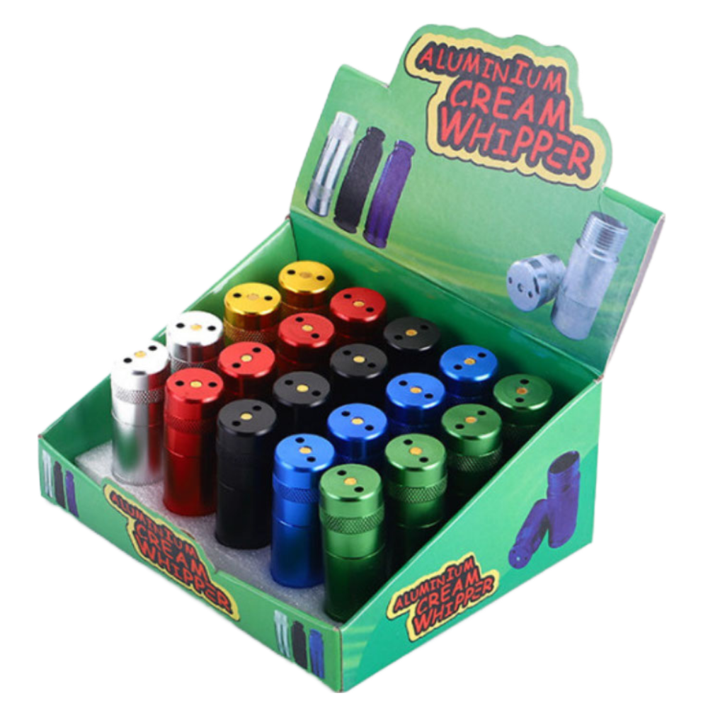 [Q-2712] LARGE ALUMINIUM CREAM WHIPPER DISPLAY OF 20PK