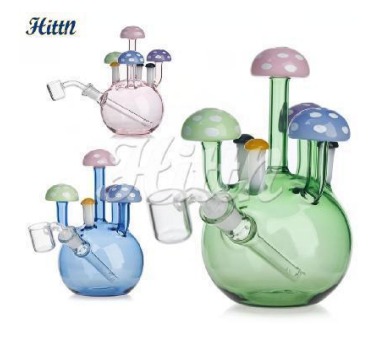 [Q-4419] Mushroom dab rig with14mm quartz banger 6.7 inches Assorted Colors
