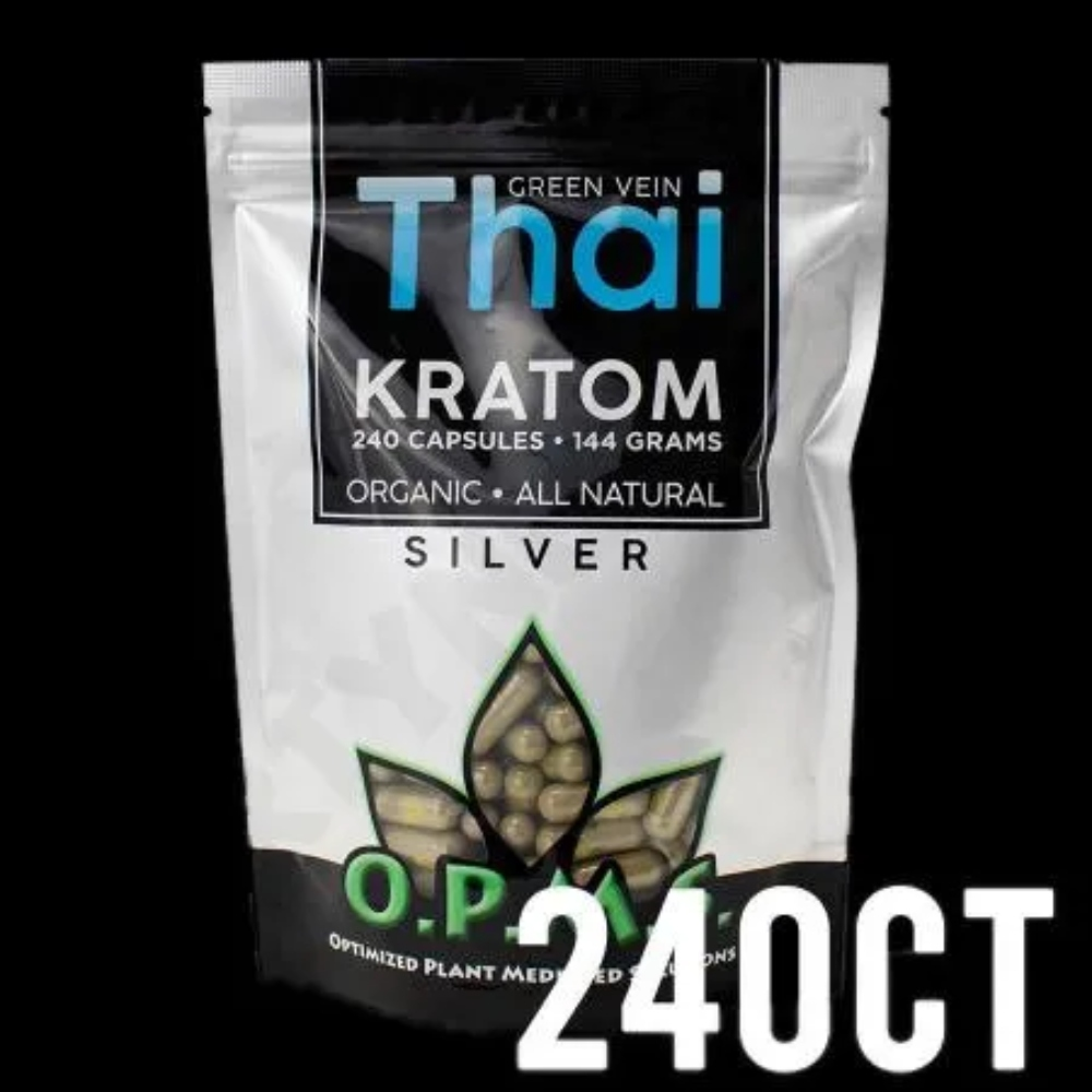 [Q-3025] OPMS SILVER - GREEN VEIN MAENG DA 72G 120 CAPS KRATOM