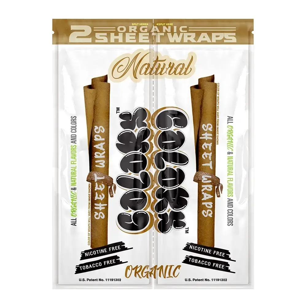ORGANIC COLOR SHEET WRAPS 2PK POUCH 25CT DISPLAY BOX