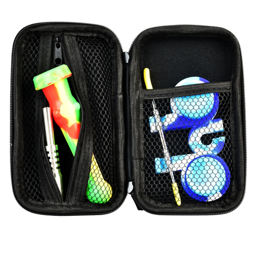 [Q-3107] PORTABLE SILICONE DAB TRAVEL KIT WITH TITANIUM TIP