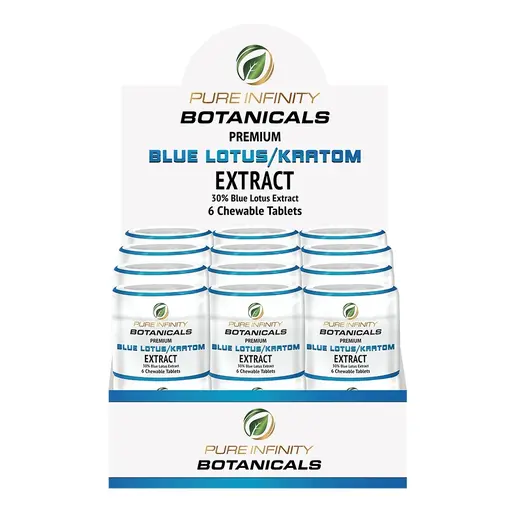 [Q-3176] PURE INFINITY BOTANICALS 50/50 KRATOM / BLUE LOTUS 18CT - 6 CHEWABLE