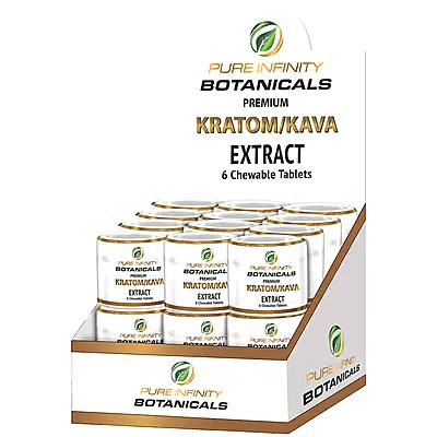 [Q-3177] PURE INFINITY BOTANICALS 50/50 KRATOM / KAVA 18CT - 6 CHEWABLE