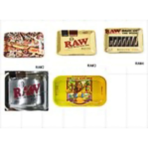 [Q-3201] RAW ROLLING METAL TRAY ASSORTED DESIGN