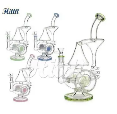 [Q-4418] Recycler Bong 13.3" with 14mm bowl mixed colors