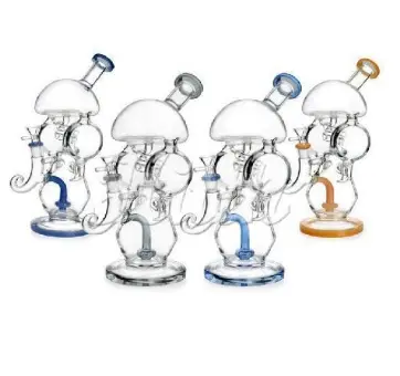 [Q-4417] WATER PIPE 11.8 inches big recycler showerhead perc + disc perc coil diffuser mixed colors