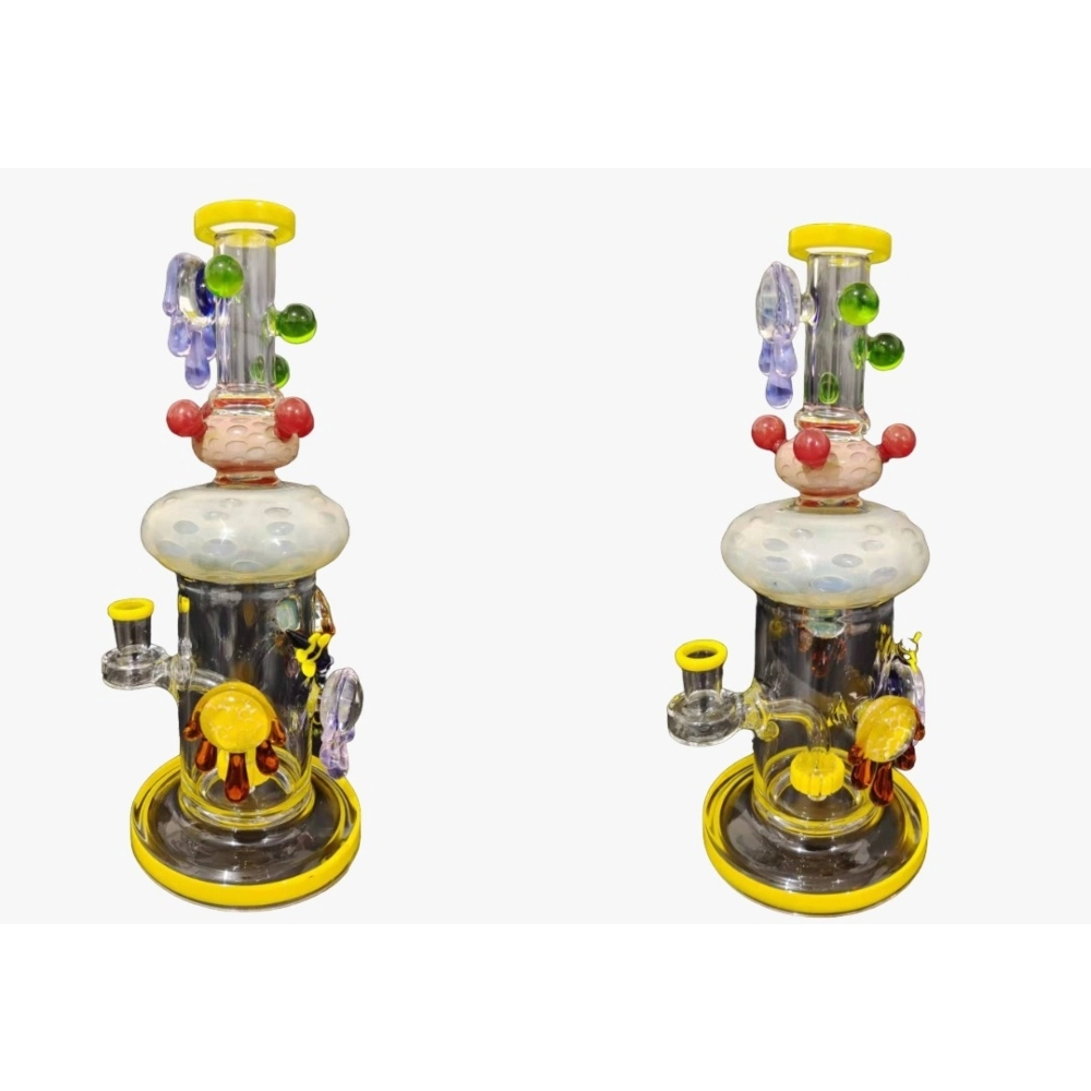 [Q-3985] WATERPIPE GREEN HONEY DRIP WITH BEE 11INCH