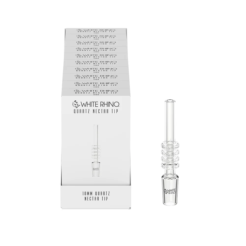[Q-4865] WHITE RHINO 14MM QUARTZ NECTAR REPLACEMENT TIP - 10 COUNT DISPLAY