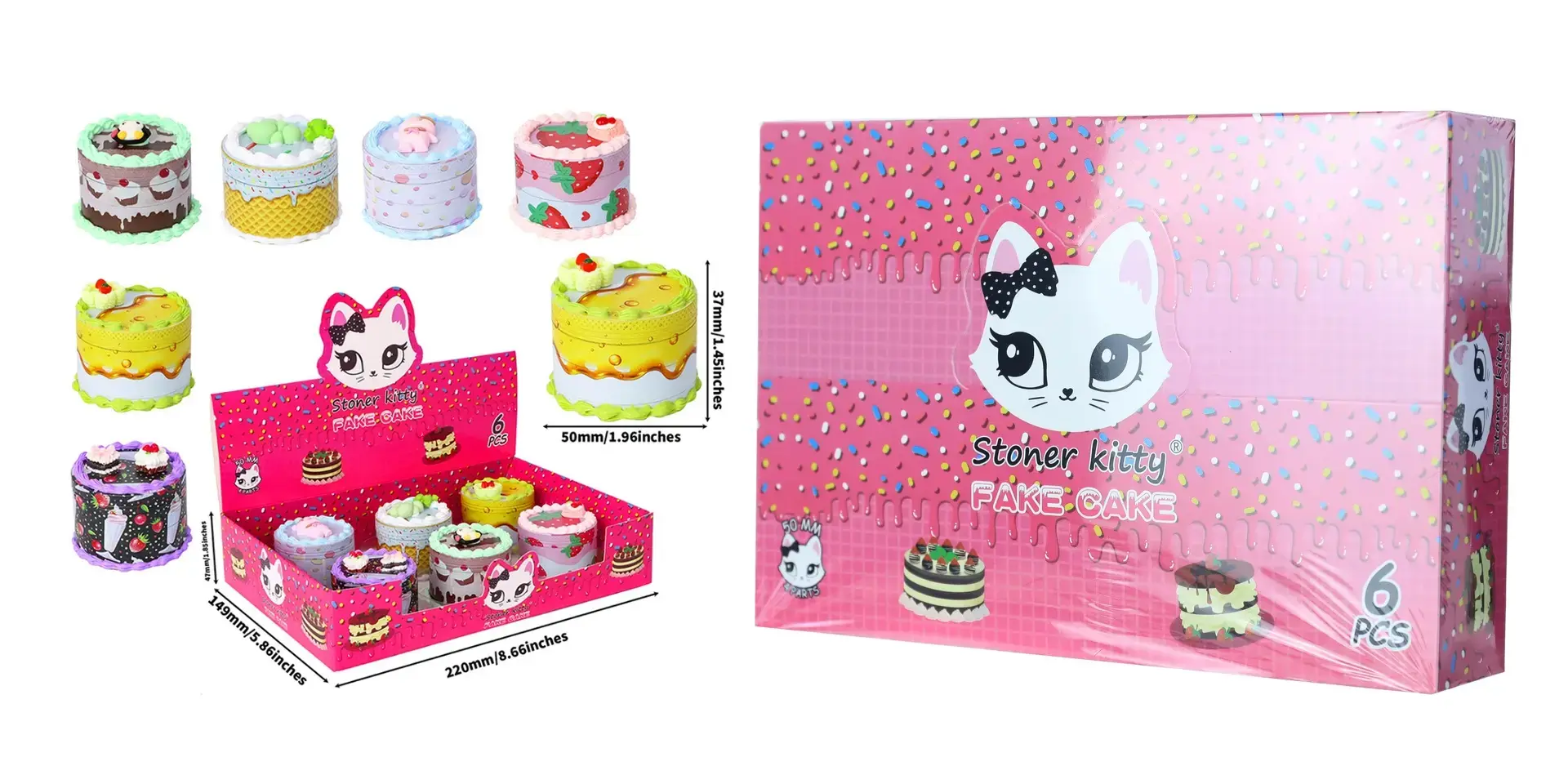 Clover Grinder Zinc Alloy  4 Part 6PC Display